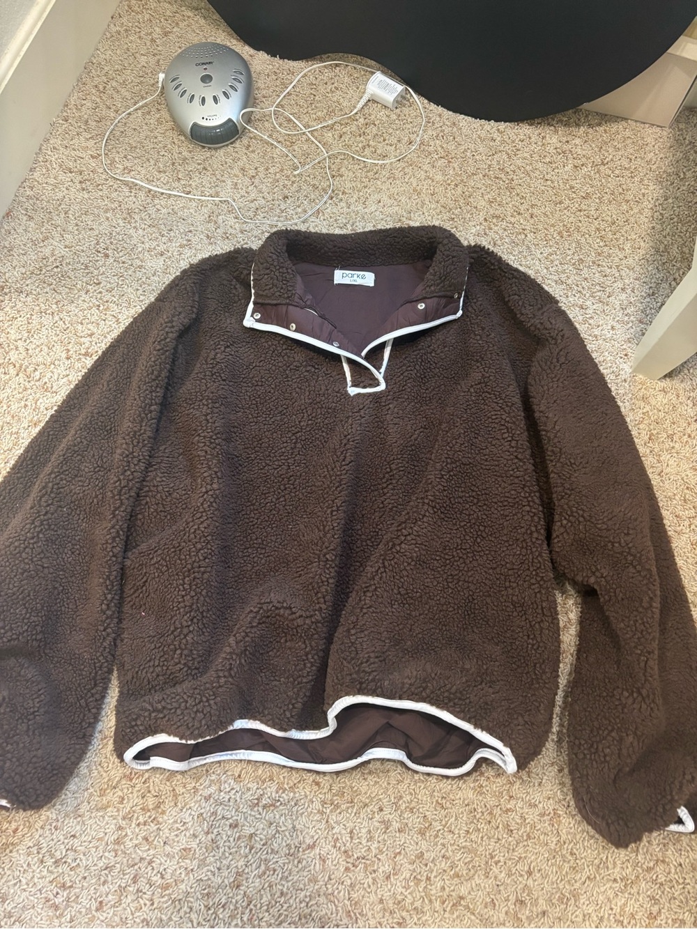 Parke Women's Chocolate Brown Sherpa Pullover Jacket